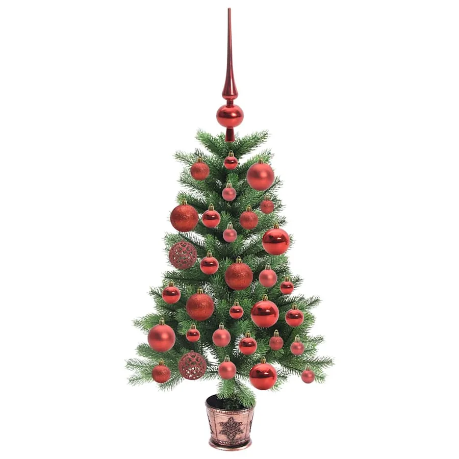 Sapin de Noël avec 150 LED avec support Vert 90 cm PE - 4