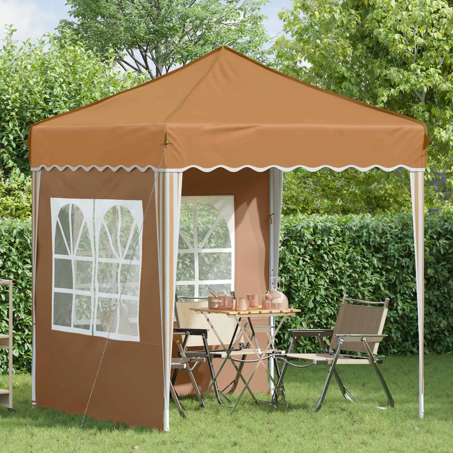 Tente de fête pop-up 195 x 195 x 245 cm Beige Tissu Oxford - 3