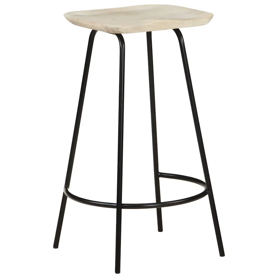 Tabourets de bar lot de 2 bois de manguier massif - 13