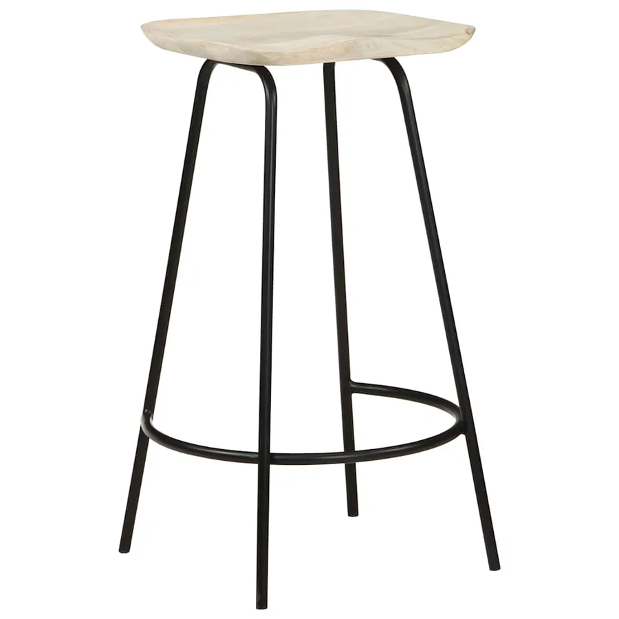 Tabourets de bar lot de 2 bois de manguier massif - 2