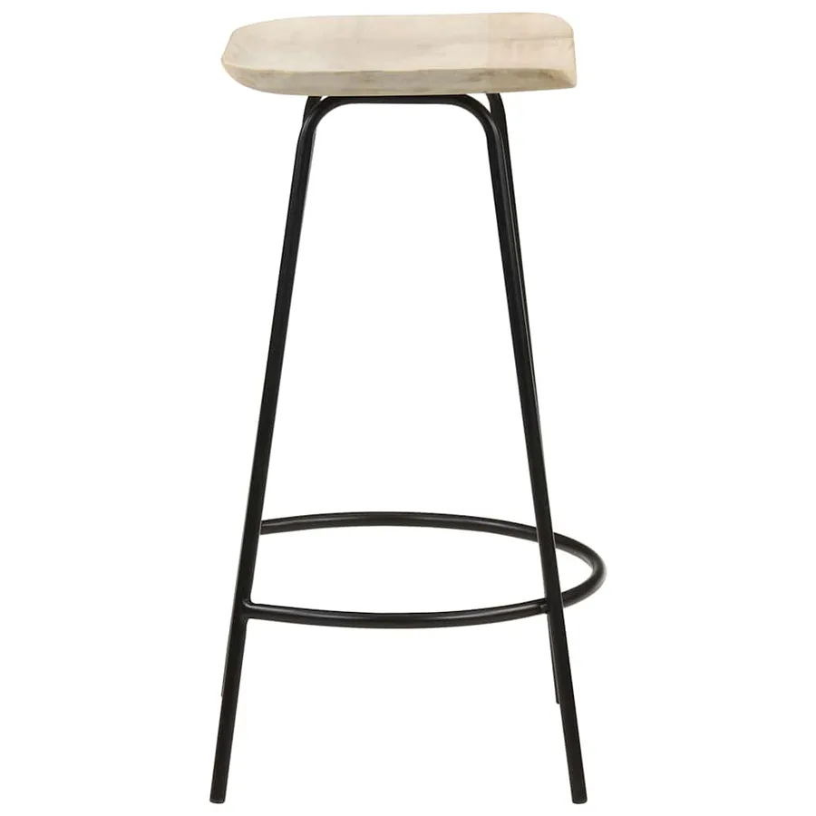 Tabourets de bar lot de 2 bois de manguier massif - 4