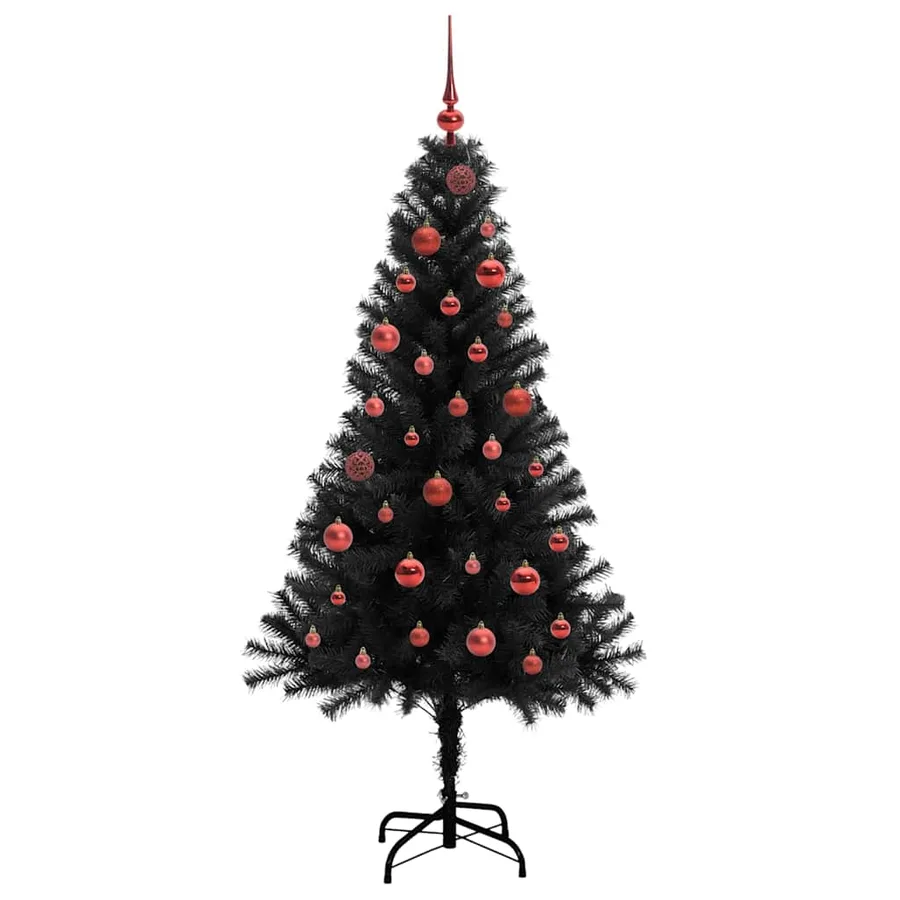 Sapin de Noël avec 150 LED avec support Noir 150 cm PVC - 4