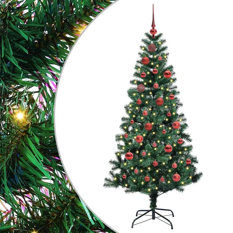 Sapin de Noël artificiel pré-éclairé Vert 150 cm PVC et métal - 2