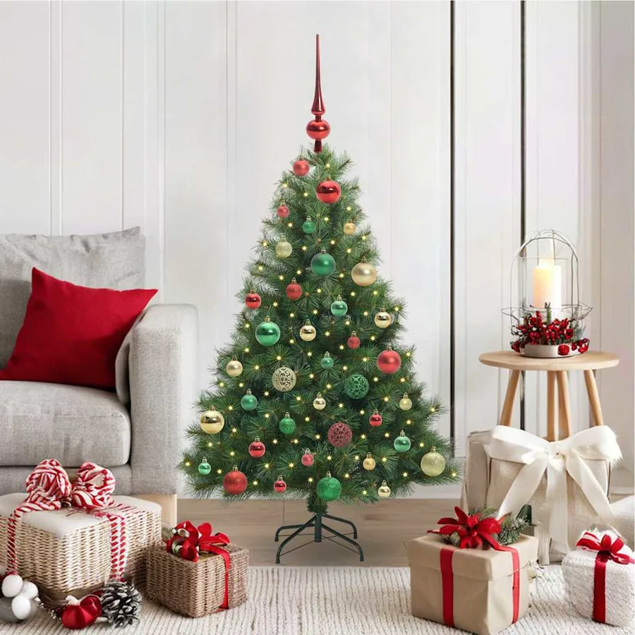 Sapin de Noël artificiel avec 150 LED Vert 120 cm PE et PVC
