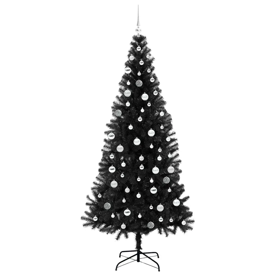 Sapin de Noël avec 300 LED avec support Noir 210 cm PVC - 4