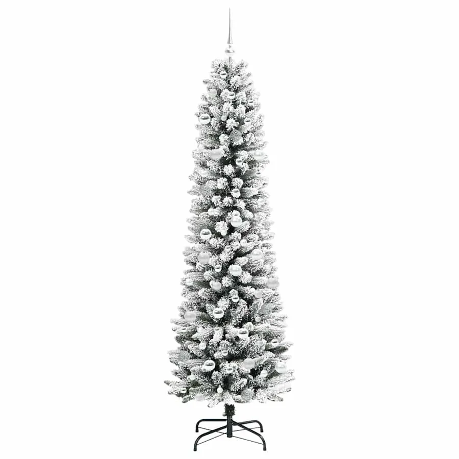Sapin de Noël artificiel Blanc 210 cm PVC, métal et plastique - 4