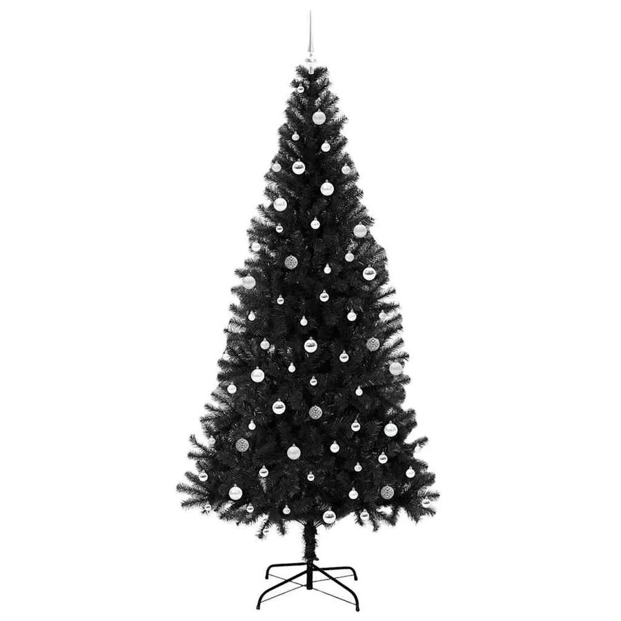Sapin de Noël avec 300 LED avec support Noir 240 cm PVC - 4