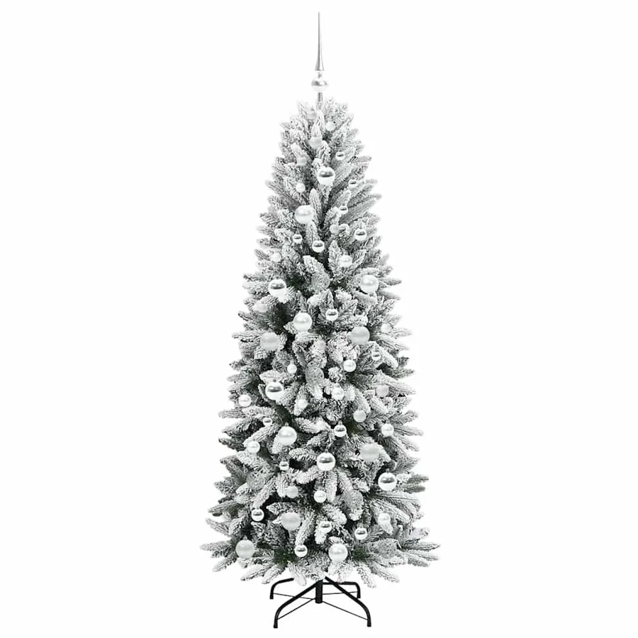 Sapin de Noël artificiel avec 300 LED avec support Blanc 180 cm - 4