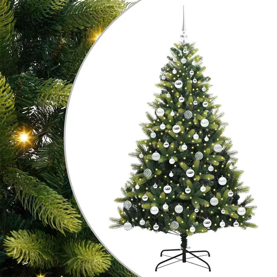Arbre de Noël artificiel en silicone flexible 300 LEDs 180 cm - 2
