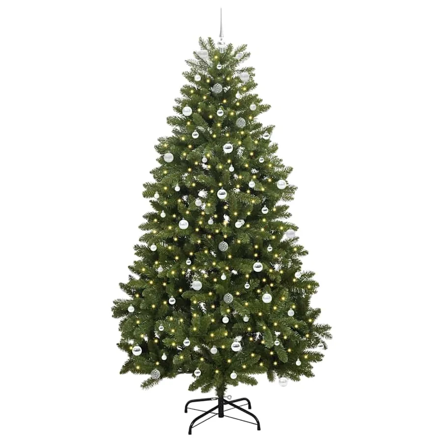 Sapin de Noël artificiel avec 300 LED Vert 240 cm PVC et métal - 3