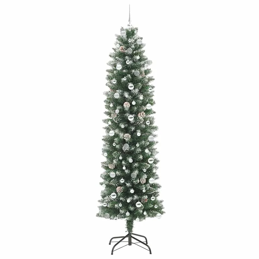 Arbre de Noël artificiel slim avec 300 LED Vert et blanc 240 cm - 4