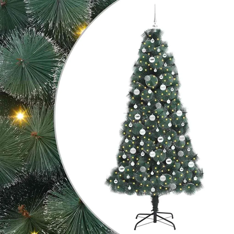Sapien de Noël artificiel pré-éclairé avec ensemble de boules - 2