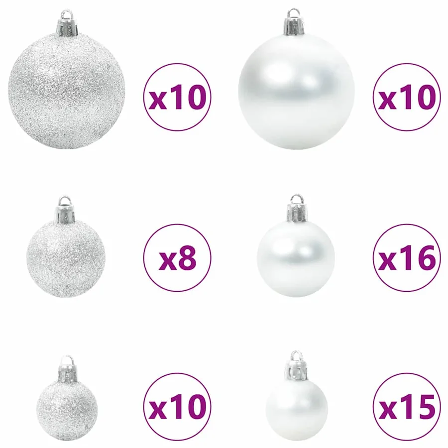 Sapien de Noël artificiel pré-éclairé avec ensemble de boules - 5