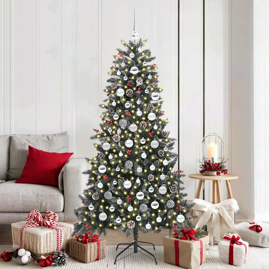 Sapin de Noël artificiel Vert 180 cm PVC, plastique et acier
