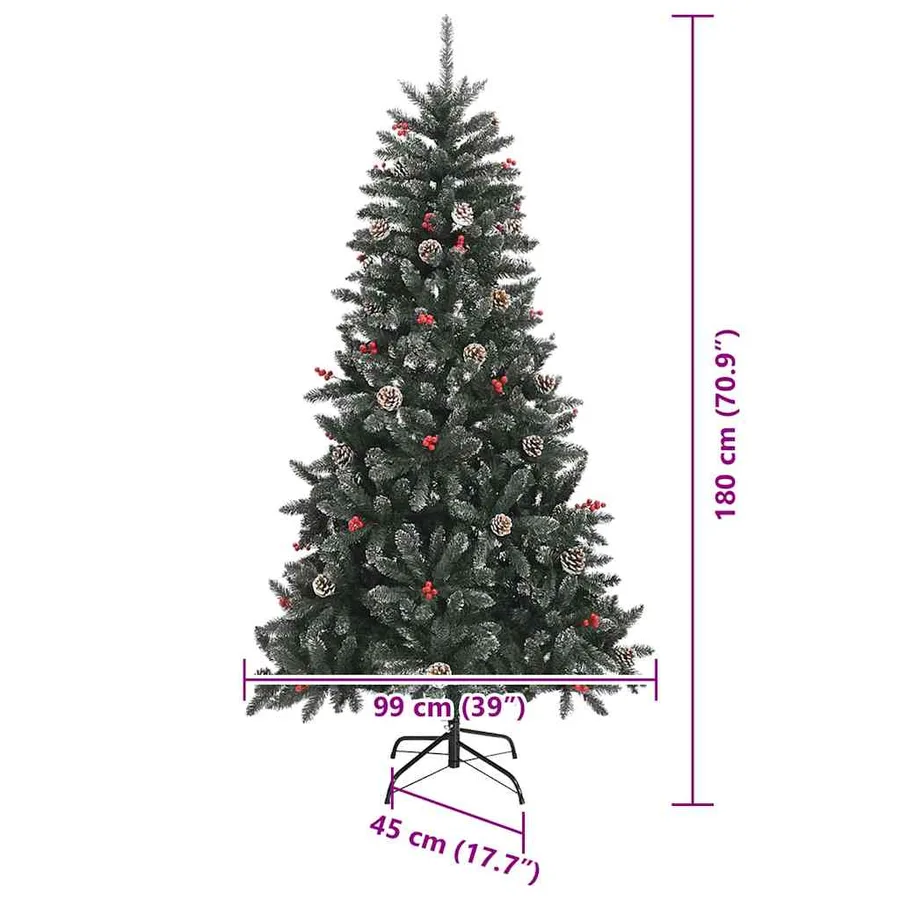 Sapin de Noël artificiel Vert 180 cm PVC, plastique et acier - 16