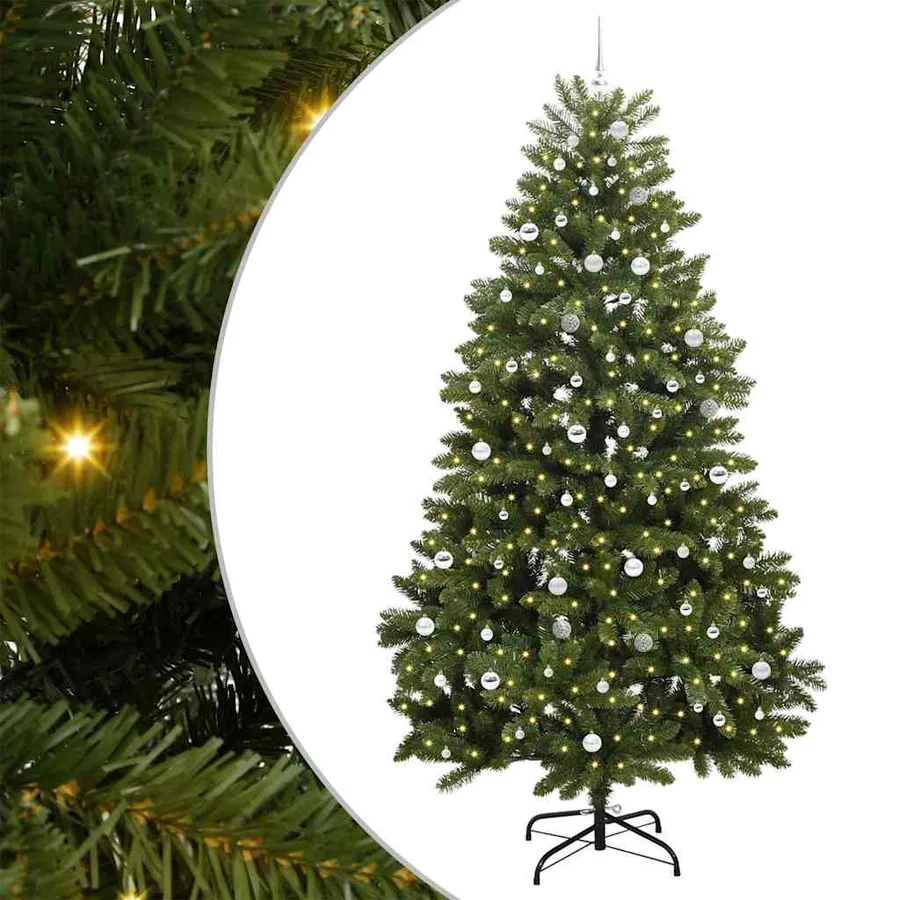 Sapin de Noël artificiel avec 300 LED Vert 270 cm PVC et métal - 2
