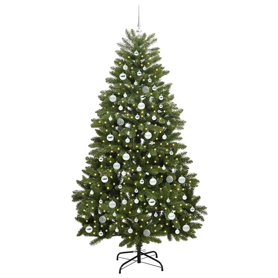 Sapin de Noël artificiel avec 300 LED Vert 210 cm PVC et métal - 3