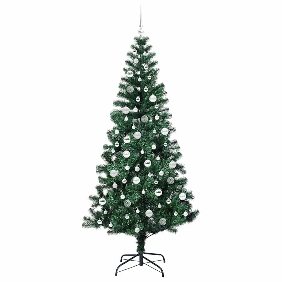 Sapin de Noël artificiel pré-éclairé Vert 210 cm PVC et métal - 4