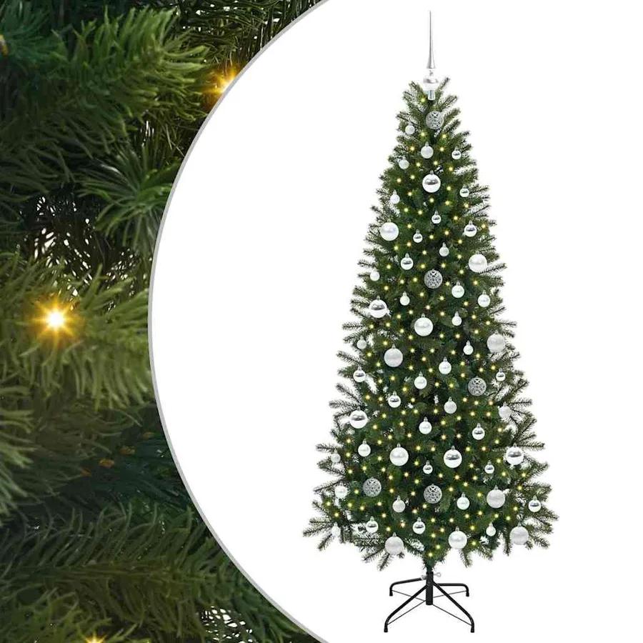 Sapin de Noël artificiel avec 300 LED Vert 180 cm PE et PVC - 2