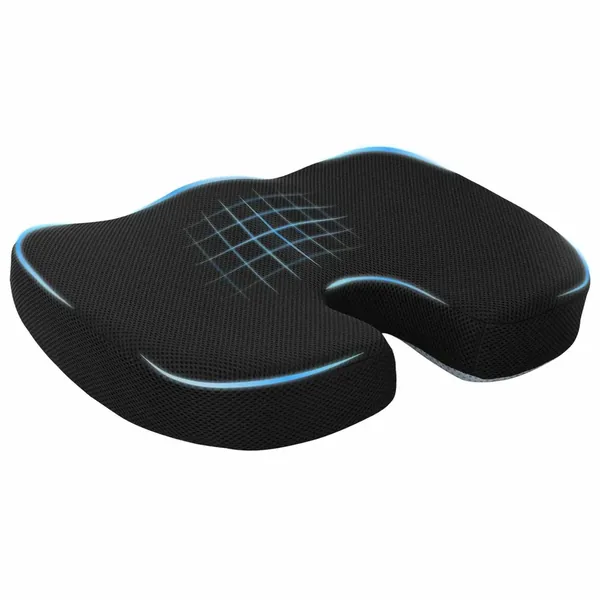 Coussin d’assise Couleur unie Noir 47 x 36,5 x 8 cm