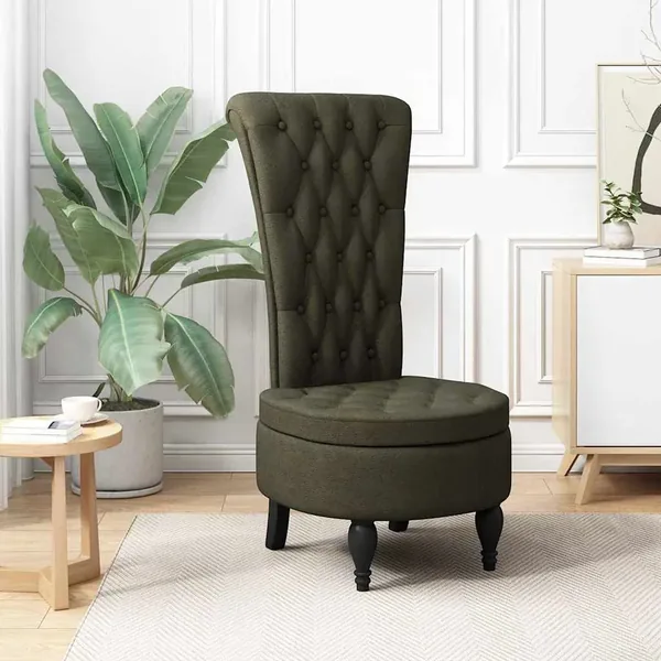 Fauteuil à pantoufle Vert armée 56,5 x 70 x 110 cm Simili daim