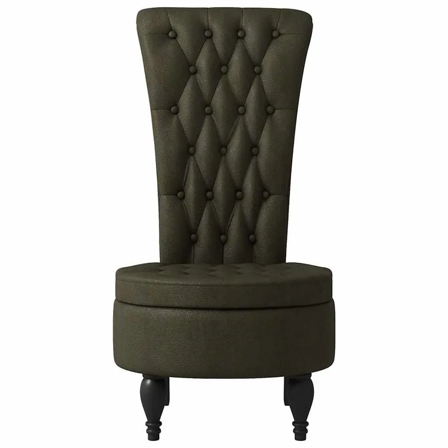 Fauteuil à pantoufle Vert armée 56,5 x 70 x 110 cm Simili daim - 4