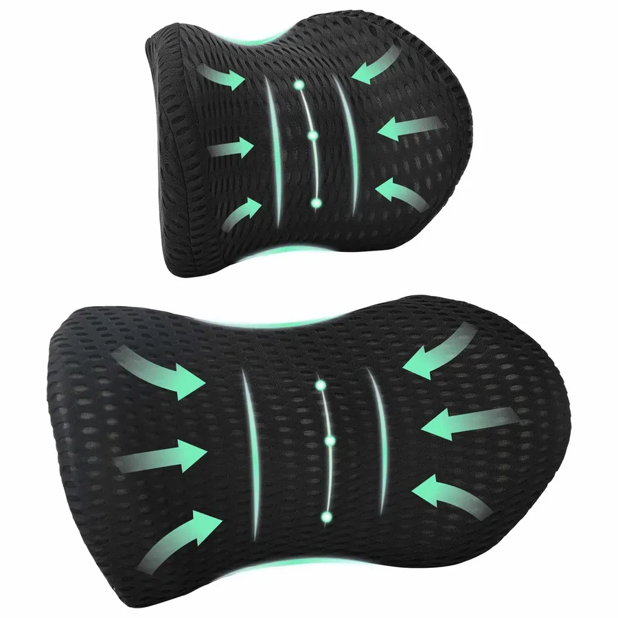 Coussin cervical, Coussin dorsal Noir Mousse à mémoire de forme - 2