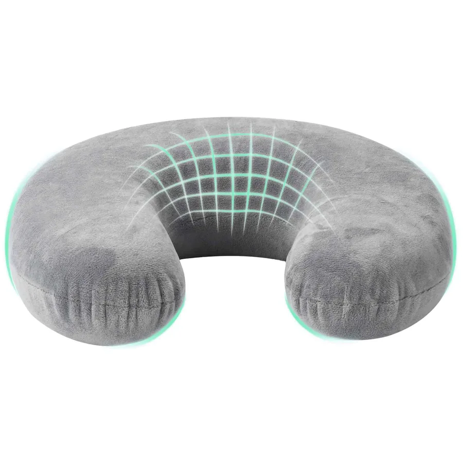Coussin de voyage pour le cou Gris Mousse à mémoire de forme - 2