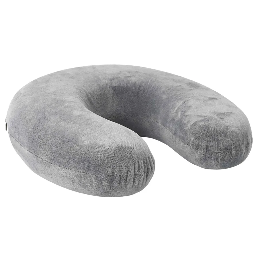 Coussin de voyage pour le cou Gris Mousse à mémoire de forme - 3