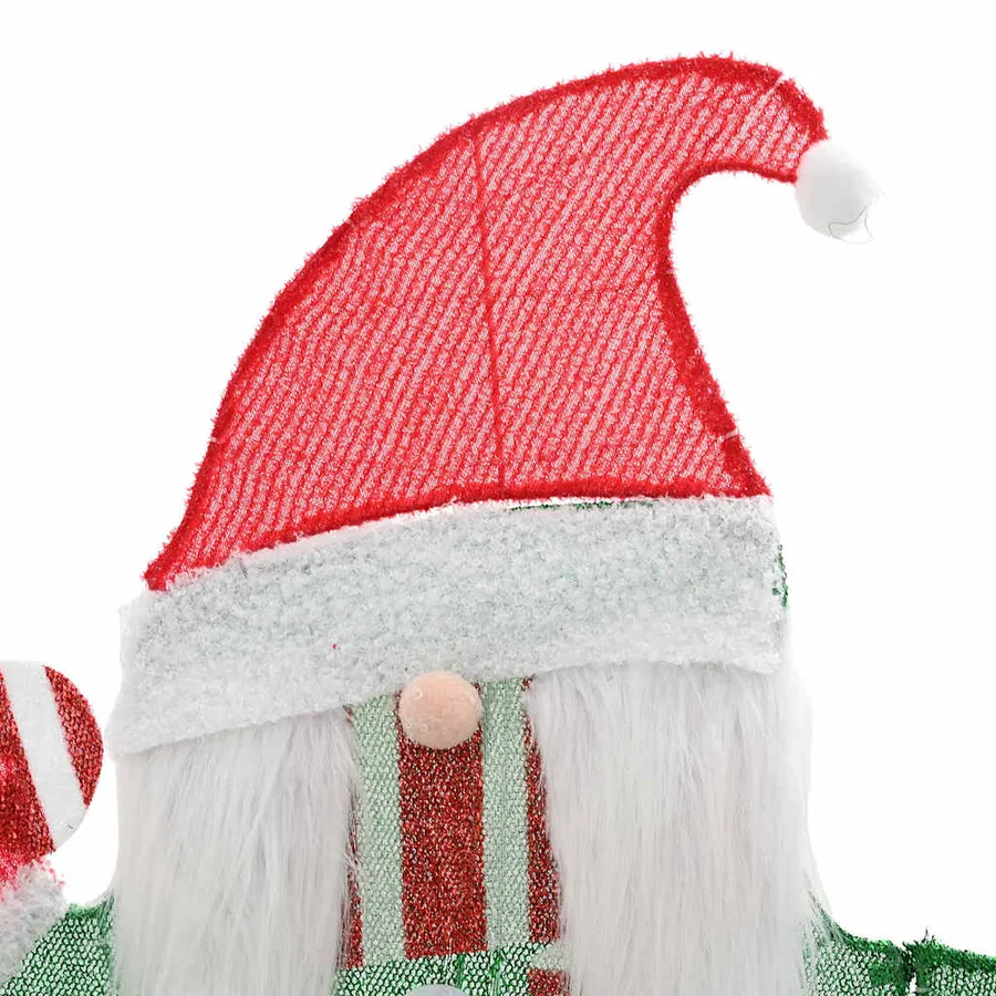 Gnome Éclairé Blanc chaud 71 x 64 cm Tissu en Guirlande - 8