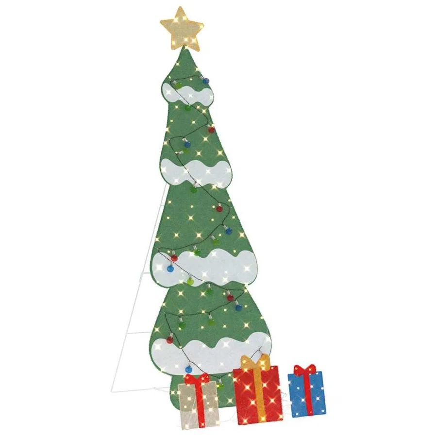 Sapin de Noël lumineux avec 3 boîtes-cadeaux 2D blanc chaud - 2