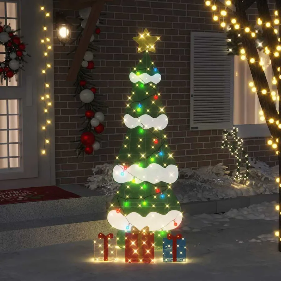 Sapin de Noël lumineux avec 3 boîtes-cadeaux 2D blanc chaud - 3