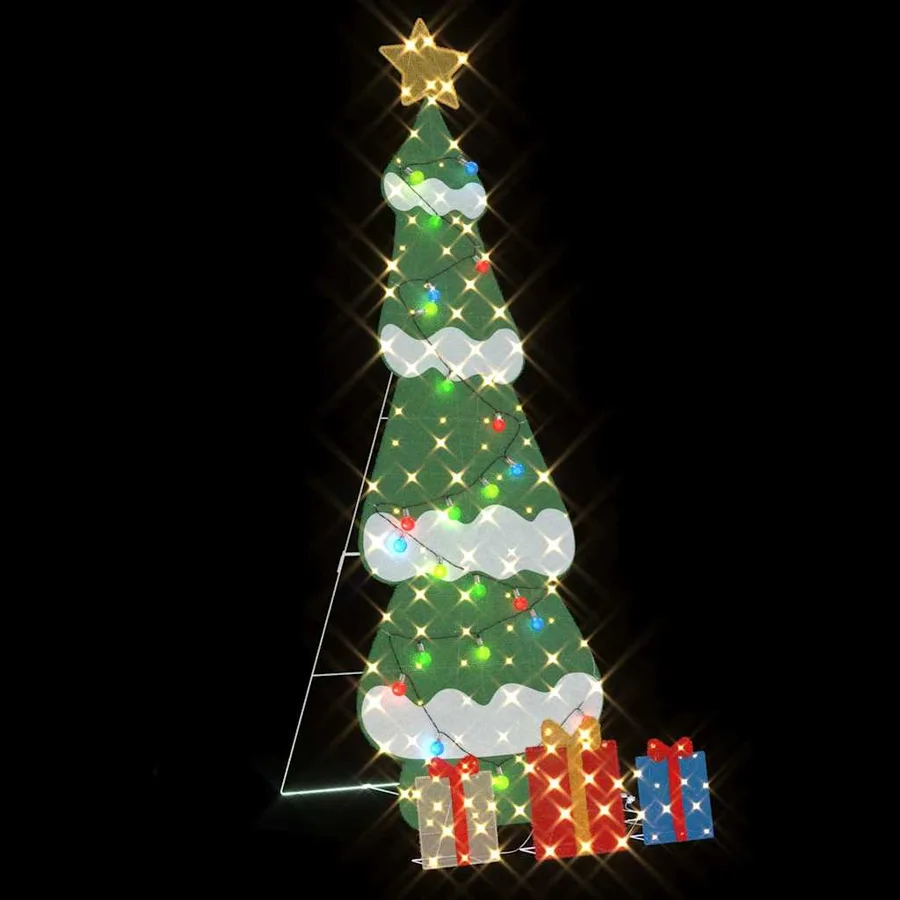 Sapin de Noël lumineux avec 3 boîtes-cadeaux 2D blanc chaud - 5