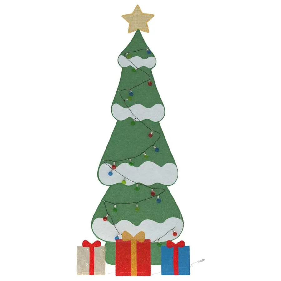 Sapin de Noël lumineux avec 3 boîtes-cadeaux 2D blanc chaud - 6