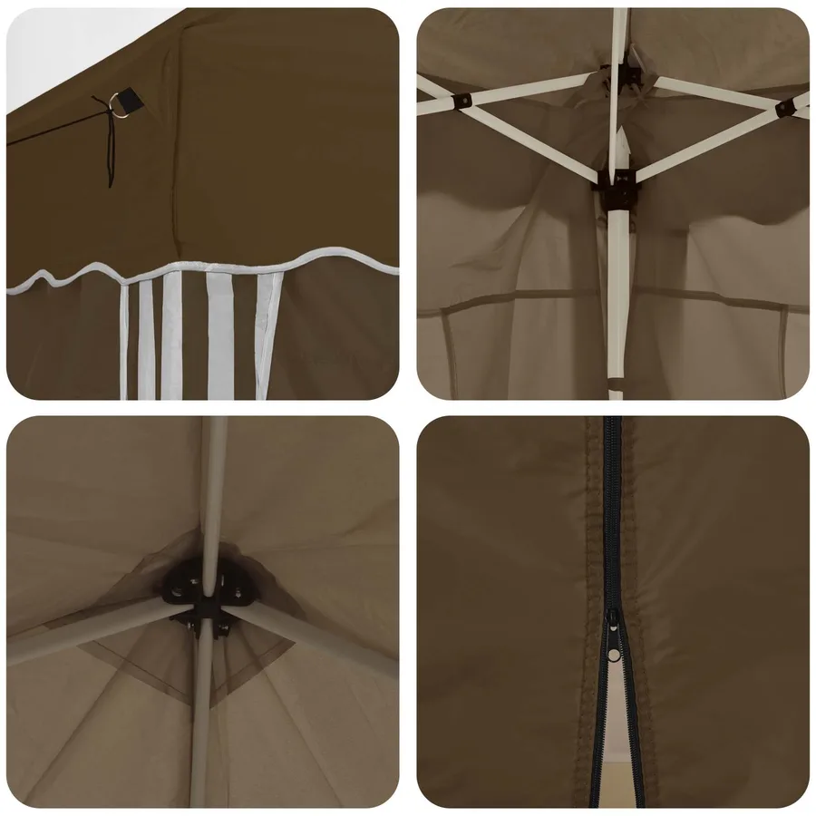 Tente de fête pop-up 288 x 288 x 245 cm Taupe Tissu Oxford - 12