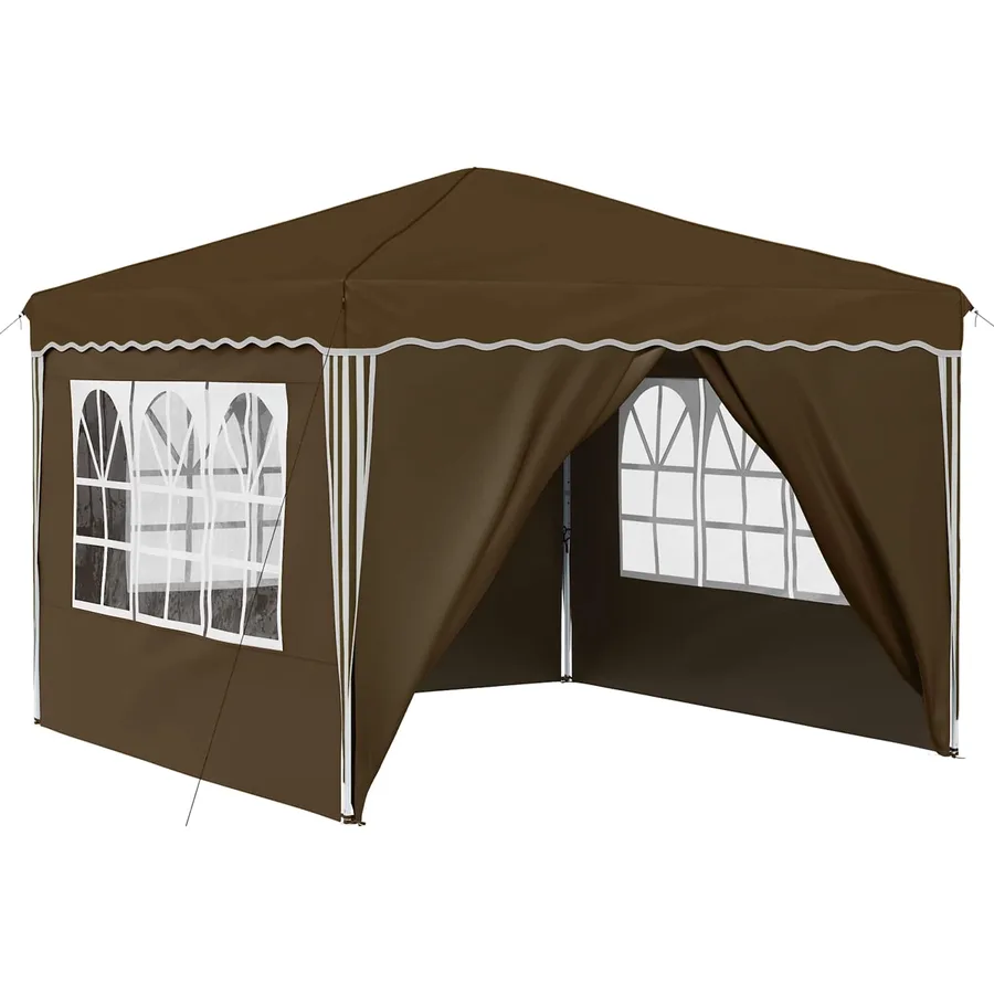 Tente de fête pop-up 288 x 288 x 245 cm Taupe Tissu Oxford - 2