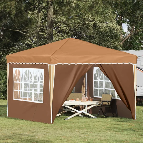 Tente de fête pop-up 288 x 288 x 245 cm Beige Tissu Oxford