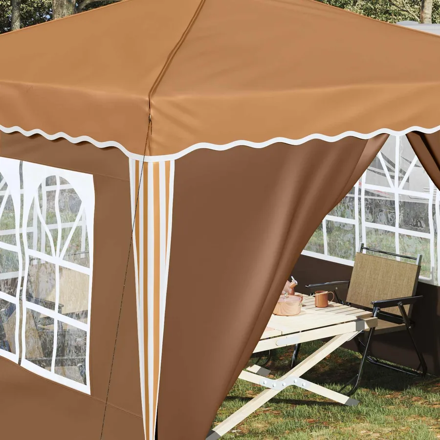 Tente de fête pop-up 288 x 288 x 245 cm Beige Tissu Oxford - 4