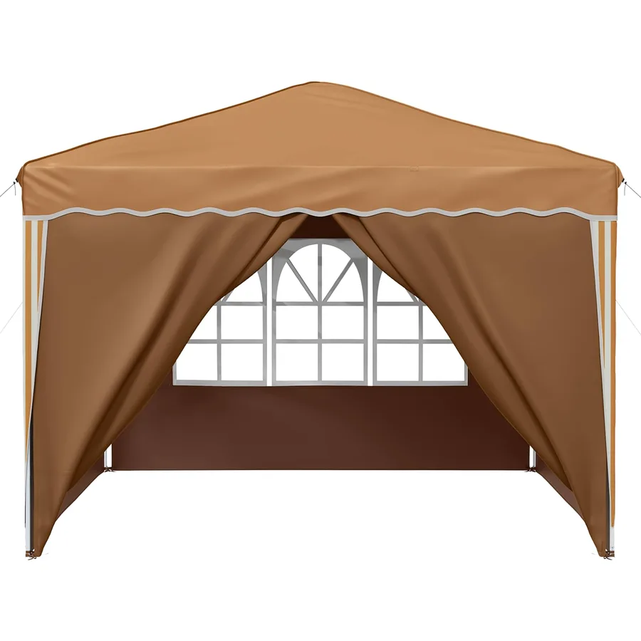 Tente de fête pop-up 288 x 288 x 245 cm Beige Tissu Oxford - 7