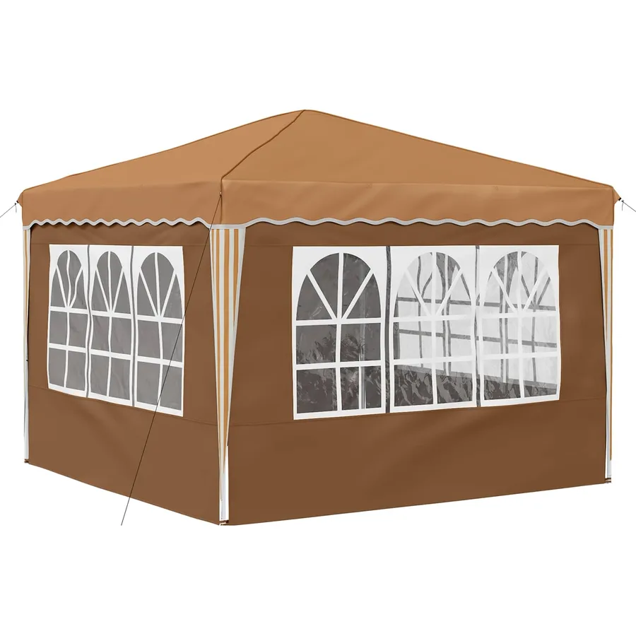 Tente de fête pop-up 288 x 288 x 245 cm Beige Tissu Oxford - 9