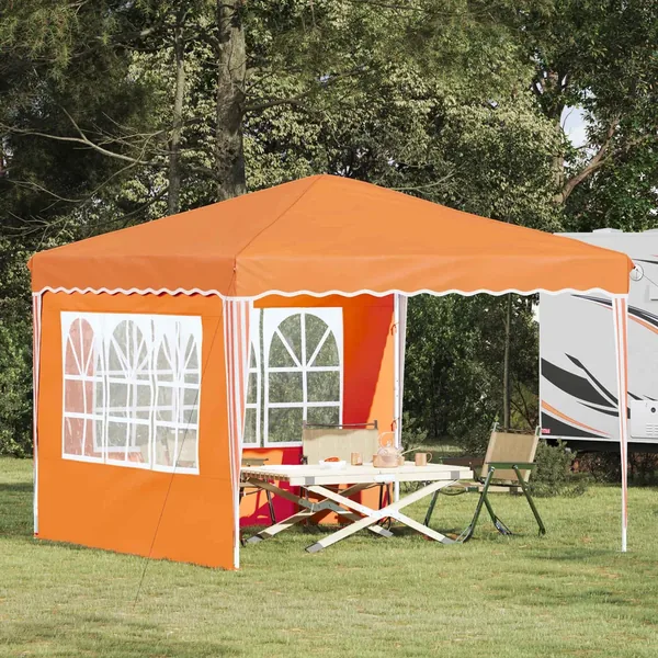 Tente de fête pop-up 288 x 288 x 245 cm Orange Tissu Oxford