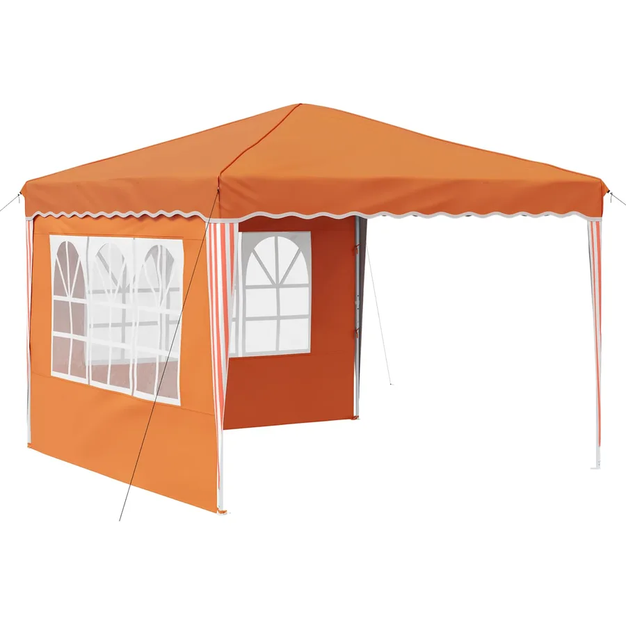 Tente de fête pop-up 288 x 288 x 245 cm Orange Tissu Oxford - 2