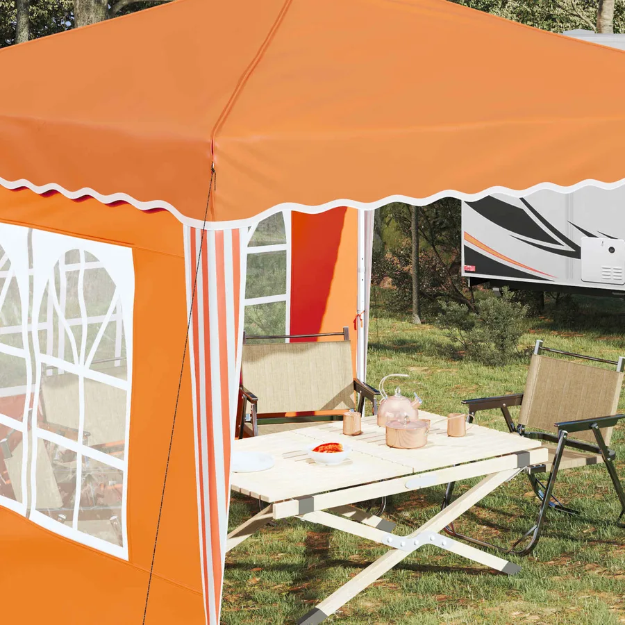 Tente de fête pop-up 288 x 288 x 245 cm Orange Tissu Oxford - 4