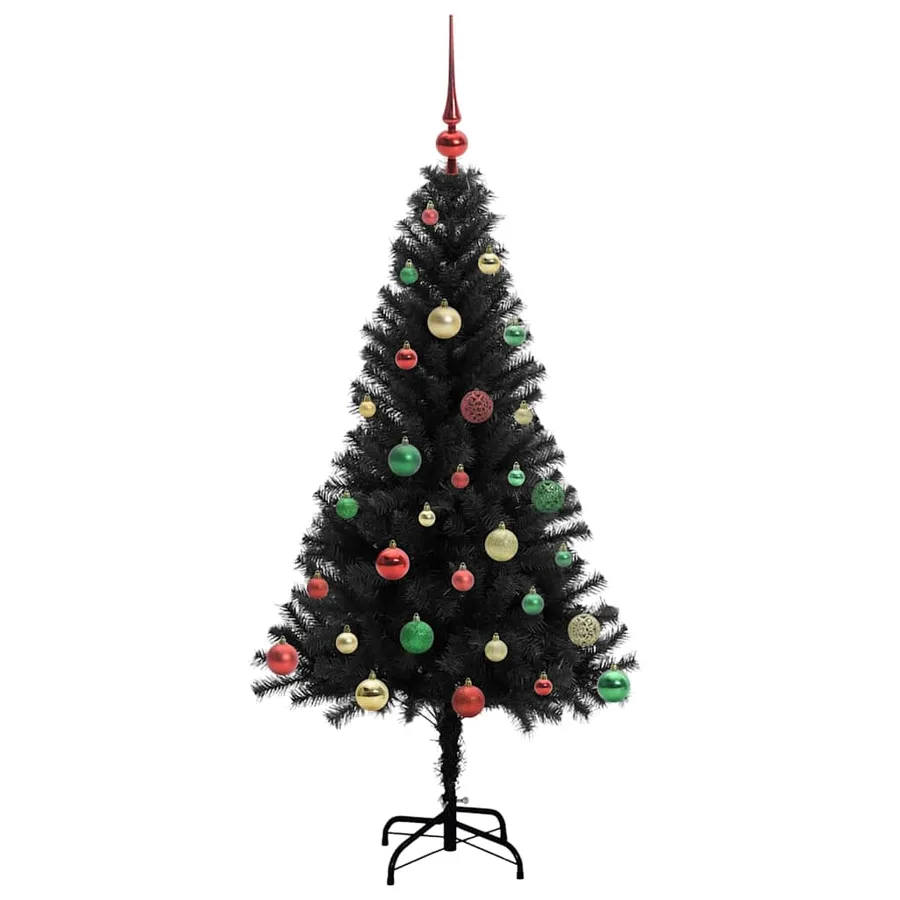 Sapin de Noël avec 150 LED avec support Noir 150 cm PVC - 6