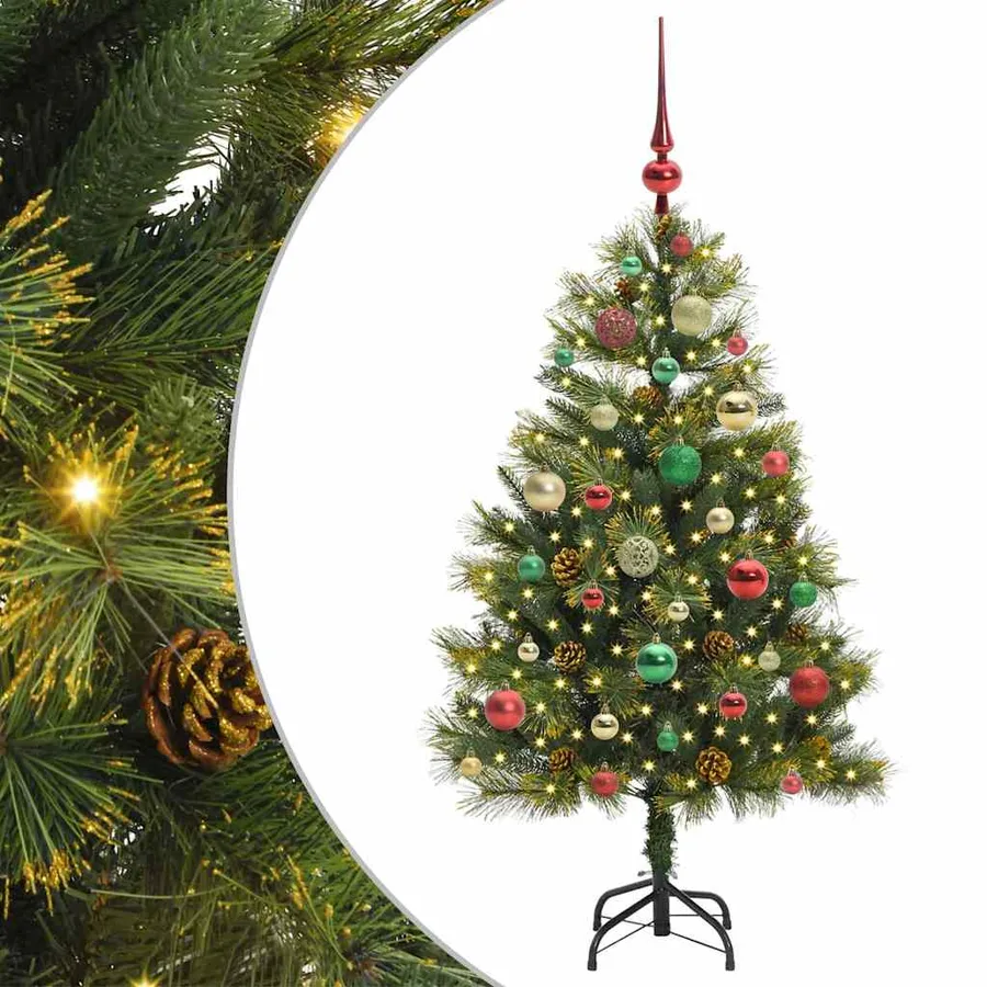 Sapin de Noël artificiel avec branches pliables et cônes 120 cm - 2