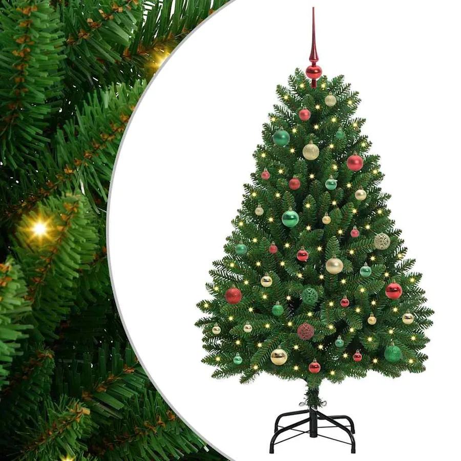 Sapin de Noël artificiel avec 150 LED Vert 150 cm PVC et métal - 2