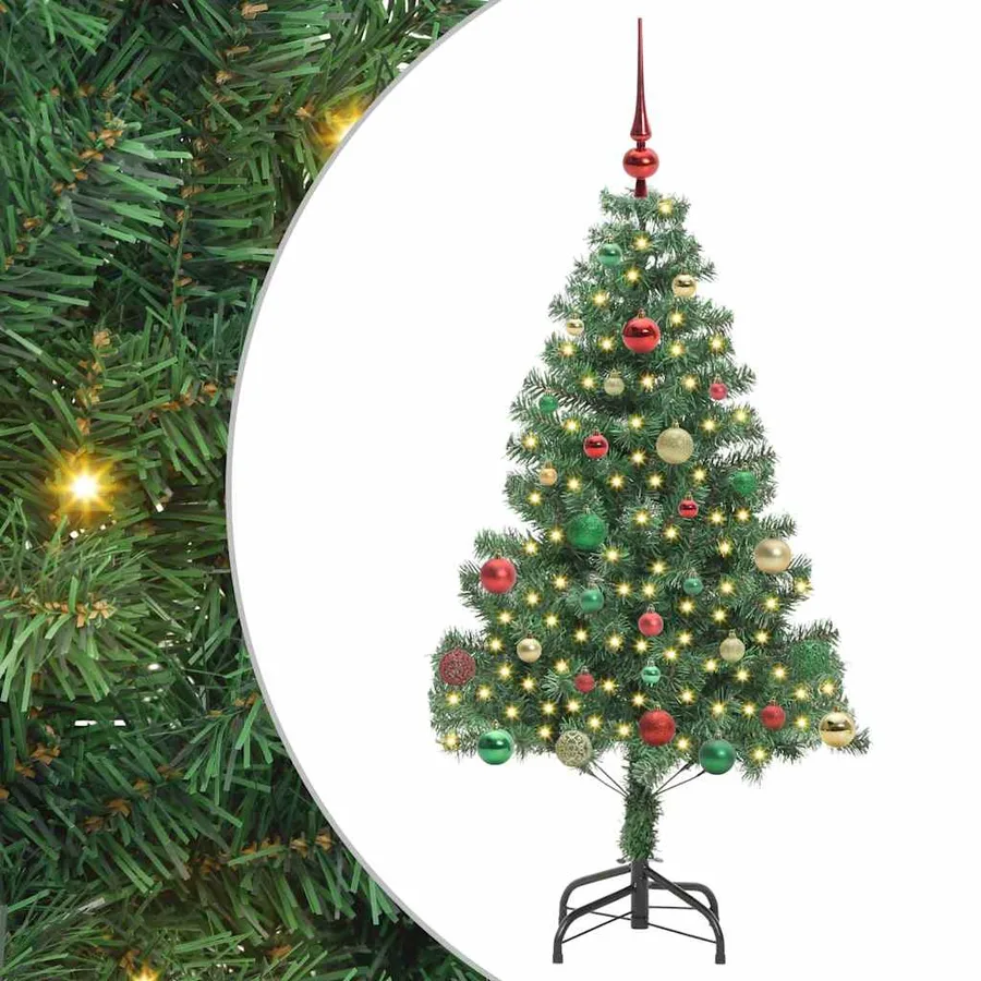 Sapin de Noël avec 150 LED avec support Vert 150 cm PVC - 2
