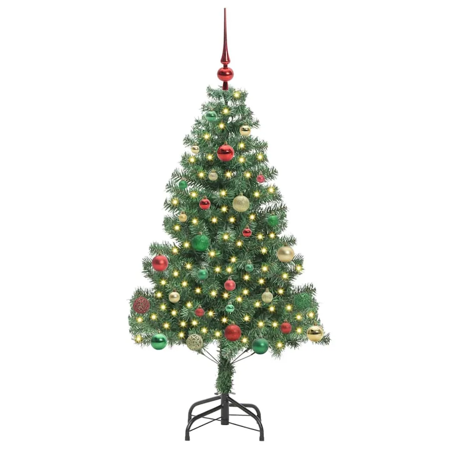 Sapin de Noël avec 150 LED avec support Vert 150 cm PVC - 3