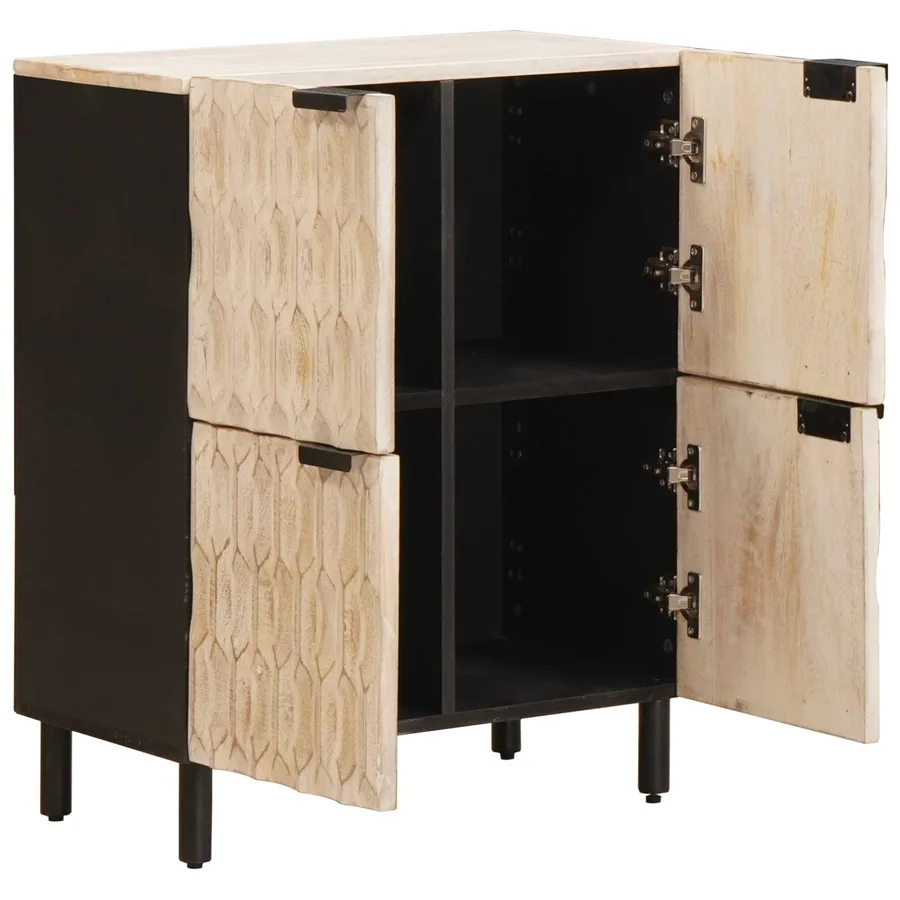 Buffet avec stockage Finition Lavage Blanc 60 x 33 x 75 cm - 2