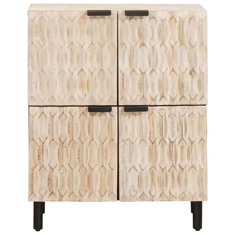 Buffet avec stockage Finition Lavage Blanc 60 x 33 x 75 cm - 3
